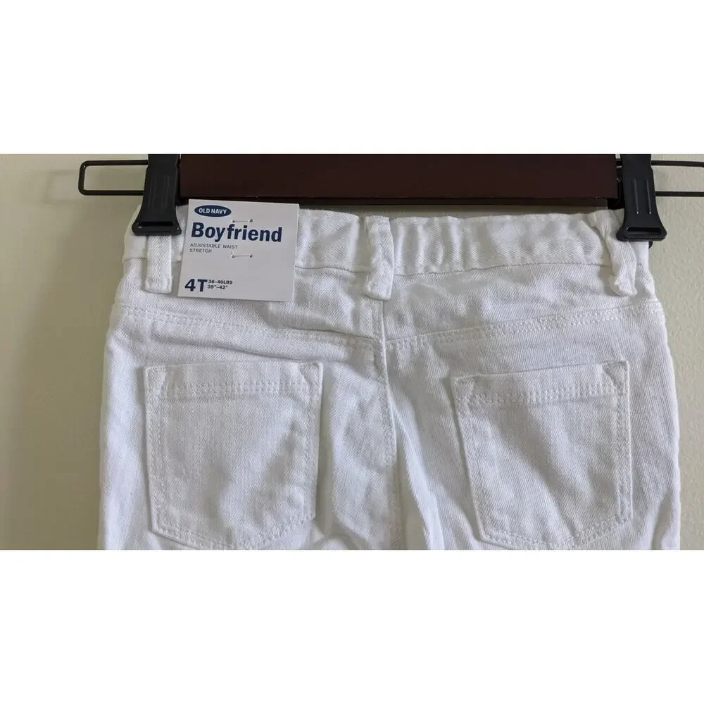 Old Navy Girls Boyfriend White Jeans Sz 4T